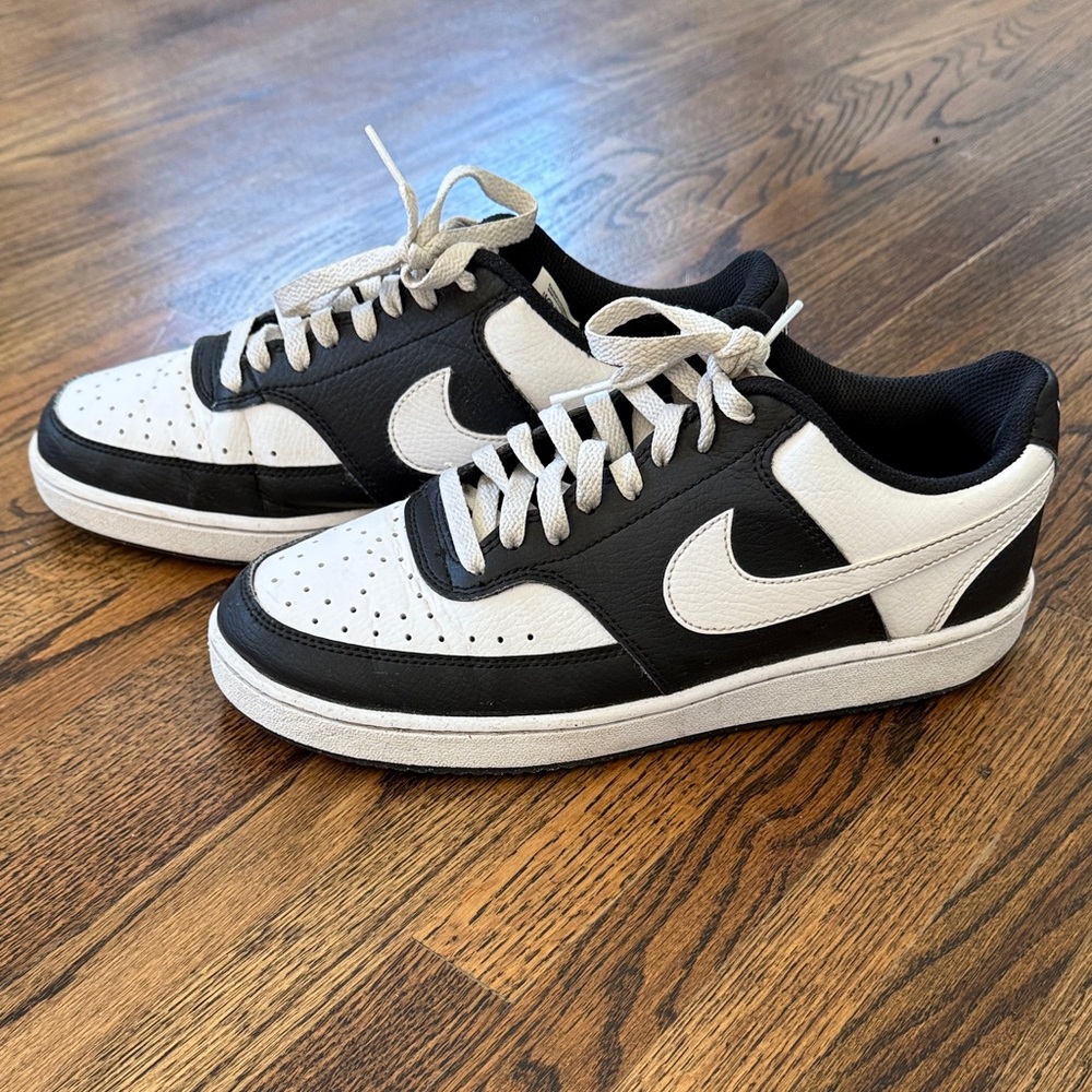 Nike Men's Court Vision Low Black and White Sneakers